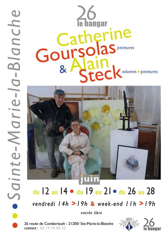 Sainte-Marie-la-Blanche - Peintures et volumes à l’honneur au « 26 Le Hangar » avec Catherine Goursolas et Alain Steck du 12 au 28 juin