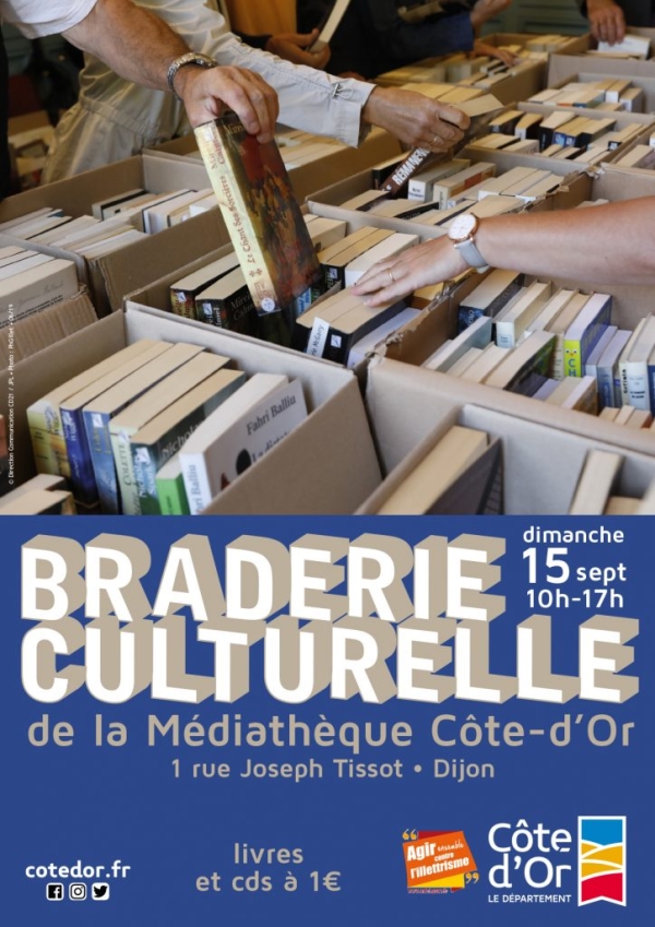 Braderie culturelle de la Médiathèque Côte-d’Or ce dimanche : des milliers de livres et de CDs à 1 € !