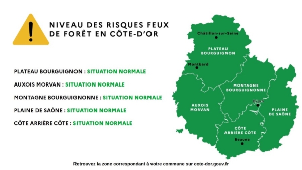 Prévention des feux de forêt en Côte-d’Or : levée des mesures applicables sur tout le département