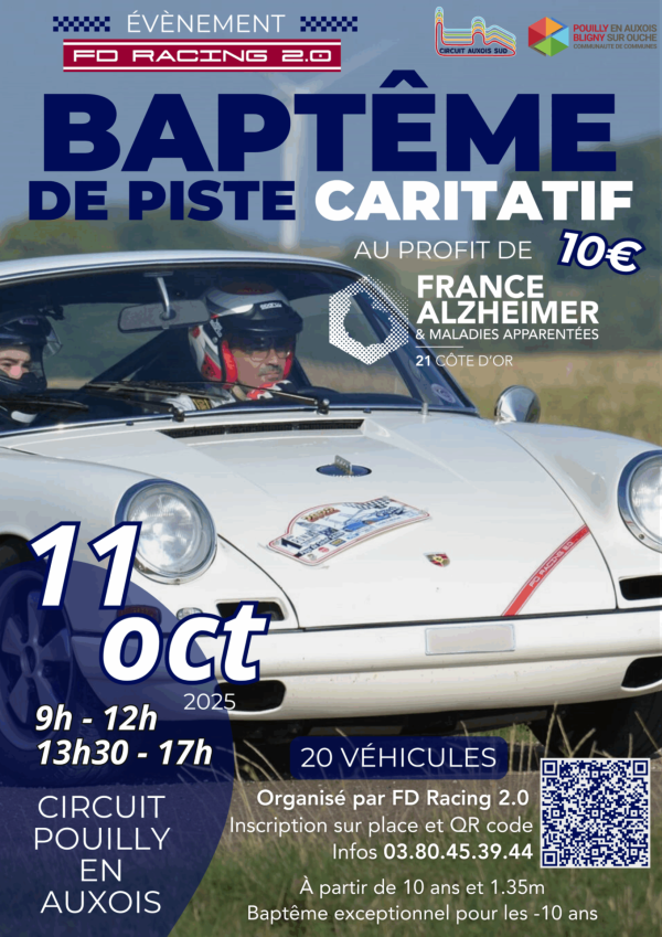 Baptême de piste caritatif au profit de France Alzheimer Côte-d’Or samedi 11 octobre