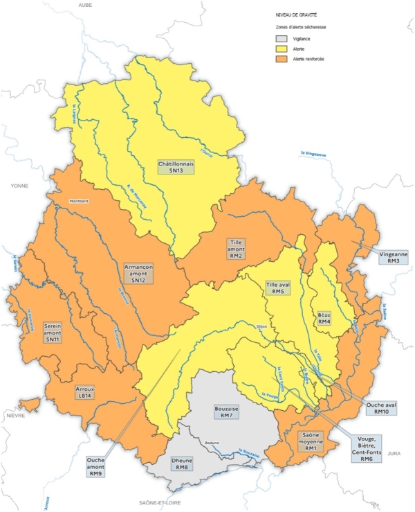 Suivi de l’étiage estival, le préfet ajuste les mesures de gestion de la ressource en eau à compter du lundi 28 juillet