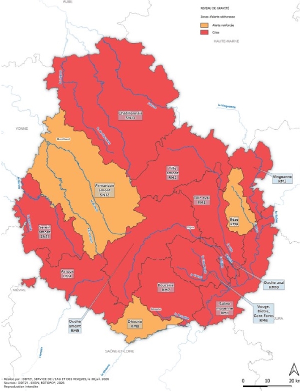 Sécheresse - Face à l’aggravation de la situation, de nouvelles mesures de restriction des usages de l’eau s’imposent à compter du 3 août 