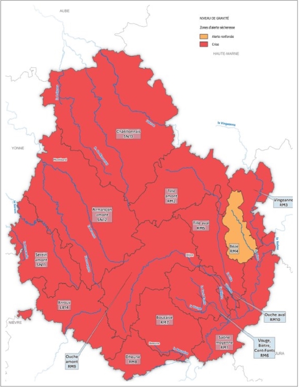 Sécheresse - La quasi-totalité du département en rouge : de nouvelles mesures de restriction des usages de l’eau s’imposent à compter du 30 septembre