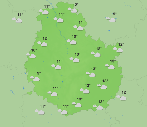 Météo en Côte-d’Or – Ciel très chargé cette semaine avec retour des précipitations à partir de jeudi.