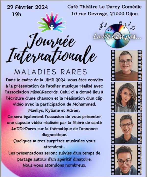 CHU Dijon-Bourgogne - « Rare comme tout le monde » : Une manifestation pour unir et découvrir les maladies rares ce 29 février 2024 pour la journée internationale des maladies rares