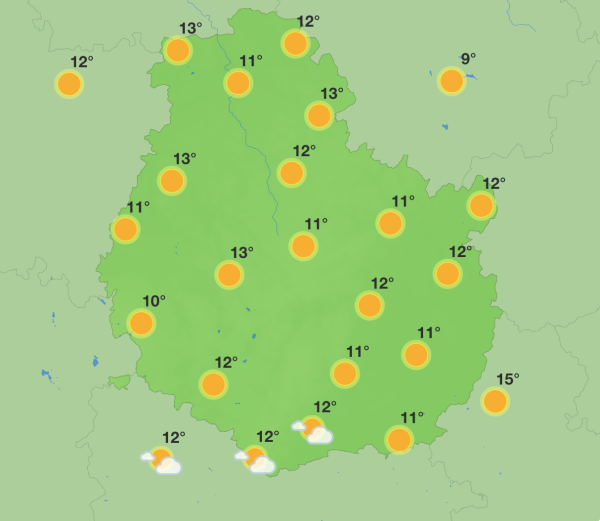 Météo en Côte-d’Or – Une semaine ensoleillée avant un retour de la pluie dimanche