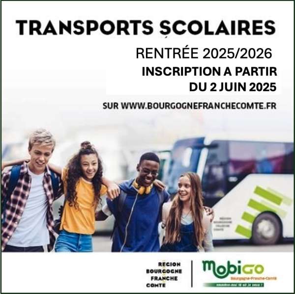 Ouverture des inscriptions aux transports scolaires en Bourgogne - Franche-Comté, à partir du 2 juin 2025