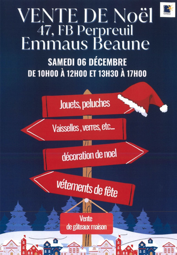 Beaune - Emmaüs organise sa grande Vente de Noël ce samedi 6 décembre