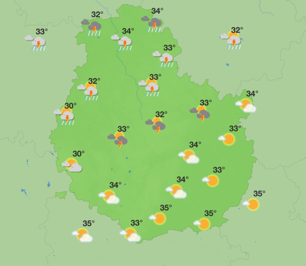 Météo en Côte-d'Or - Soleil de plomb et risque d’orages avant un dimanche caniculaire
