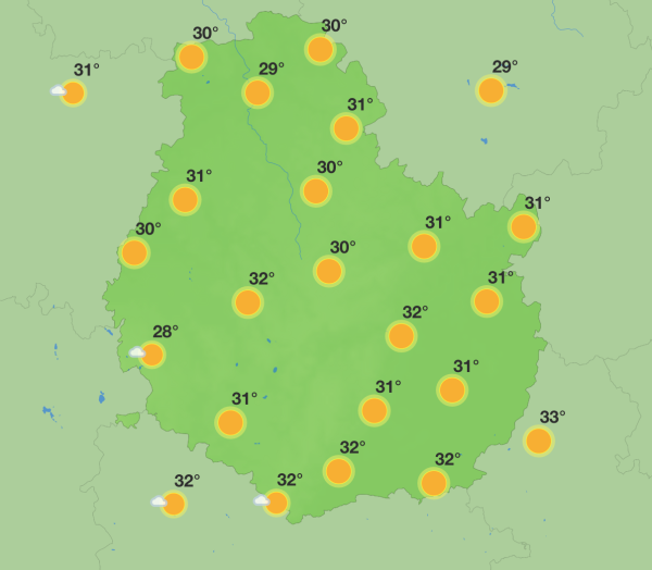 Météo en Côte-d’Or – Week-end estival avec jusqu’à 34°C et un risque d’orages dimanche
