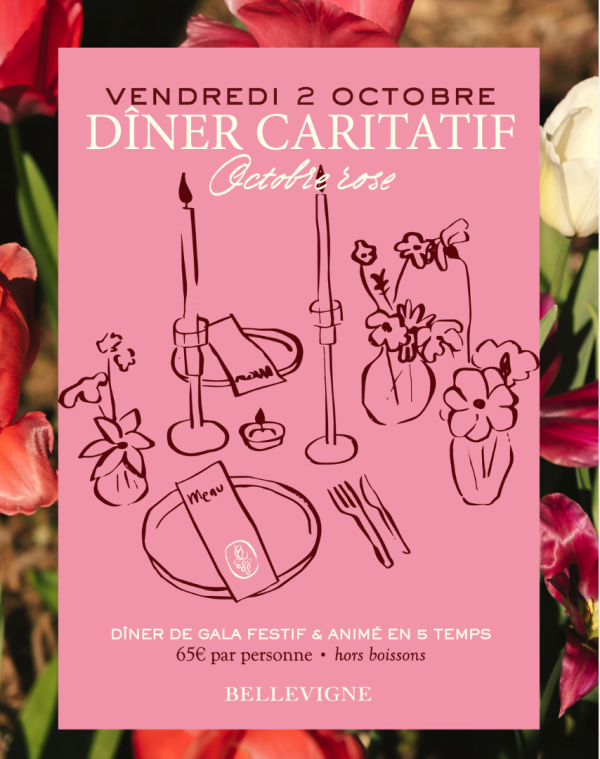 Chambolle-Musigny - Un dîner tout en rose à Bellevigne Bourgogne au profit de la lutte contre le cancer