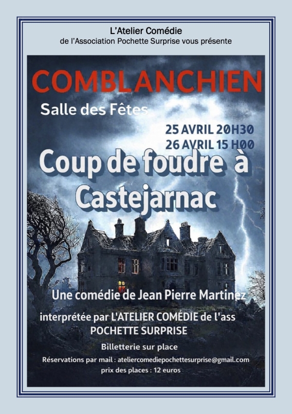 Comblanchien - Une comédie décalée avec l’Atelier Comédie de Pochette Surprise les 25 et 26 avril