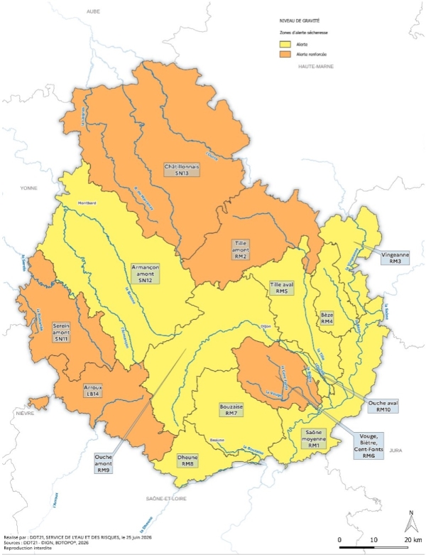 La sécheresse s’accentue dans le département, la préfète renforce les mesures de restriction des usages de l’eau à compter du 29 juin