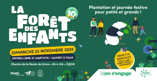 Dijon métropole célèbre les 10 ans de la Forêt des Enfants : une édition anniversaire ouverte à toutes les familles le 23 novembre