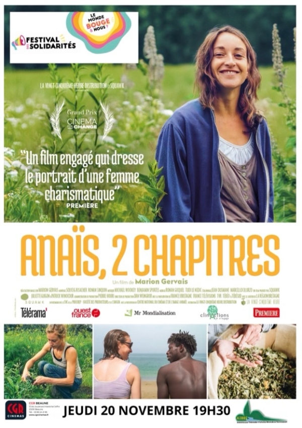 Festival des Solidarités - Projection du film Anaïs, 2 chapitres au CGR Beaune : une soirée engagée autour de l’agriculture et de la solidarité