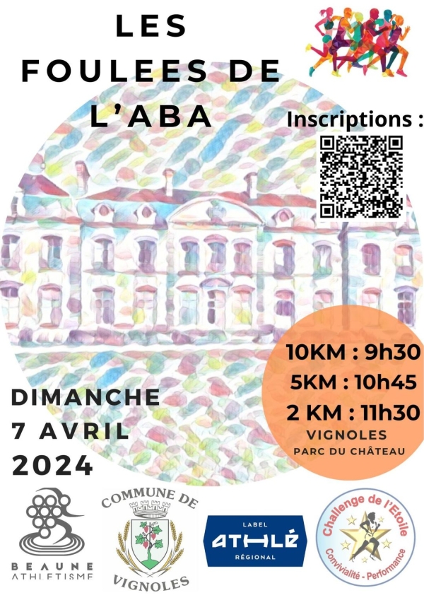 Beaune - Rendez-vous le dimanche 7 avril pour les Foulées de l'ABA au château de Vignoles