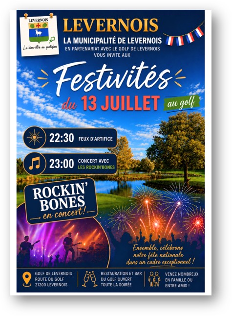 Levernois – La municipalité organise une grande soirée de la Fête nationale au Golf de Levernois