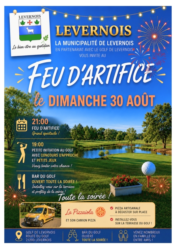 Levernois – Le feu d’artifice reporté du 14 juillet sera tiré dimanche 30 août au Golf