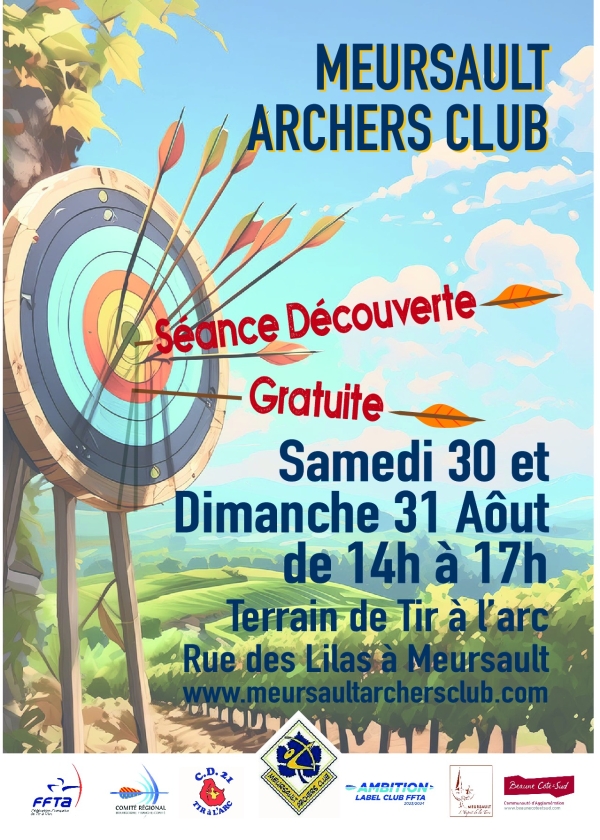Meursault – Deux séances pour découvrir le tir à l’arc les 30 et 31 août