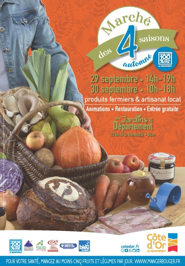 Marché d’automne « Savoir-Faire 100% Côte-d’Or » vendredi 29 et samedi 30 septembre dans les Jardins du Département à Dijon 