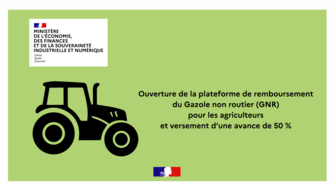 Ouverture de la plateforme de remboursement du Gazole non routier (GNR) pour les agriculteurs et versement d’une avance de 50 %