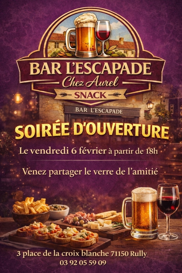 Rully retrouve son bar l'Escapade — Chez Aurel, réouverture ce vendredi 