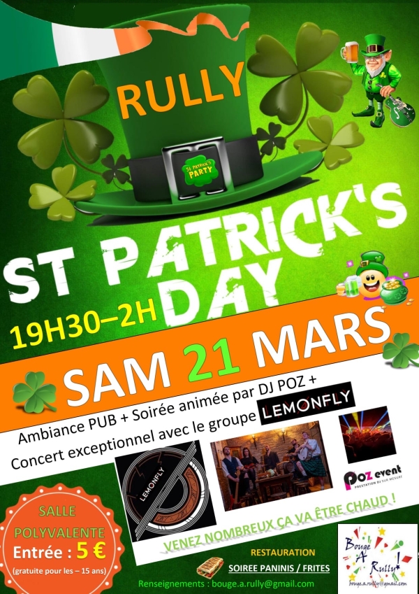 Rully célèbre la Saint-Patrick avec une soirée festive le 21 mars