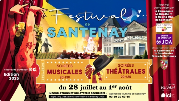 Le Festival Musical et Théâtral de Santenay 2025 : cinq soirées d’émotion et de spectacle vivant