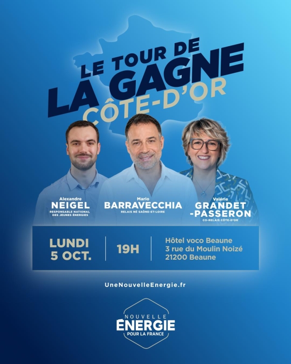Politique – Nouvelle Énergie donne rendez-vous à Beaune autour du projet de David Lisnard lundi 5 octobre