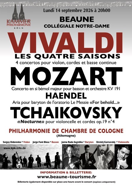 Beaune - La Chambre Philharmonique de Cologne en concert à la Collégiale Notre-Dame lundi 14 septembre