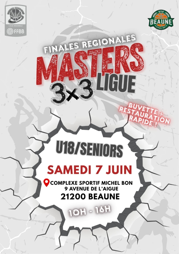 Basket Olympique Beaunois - Une journée dédiée au Master régional de basket 3x3 : rendez-vous à Beaune le 7 juin