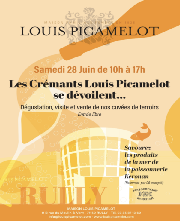 Le 28 juin, la Maison Picamelot vous invite à déguster les crémants de Bourgogne