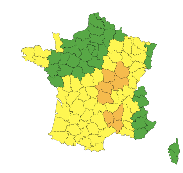 Vigilance orange aux orages en Côte d'Or ce dimanche à compter de 15h