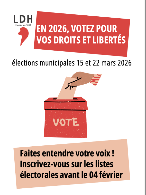 MUNICIPALES - La Ligue des Droits de l'Homme rappelle toute l'importance de s'inscrire sur les listes électorales 