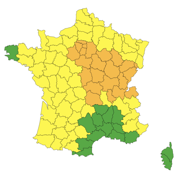 CANICULE - Vigilance orange activée à compter de ce jeudi 12h en Saône et Loire, Côte d'Or, Jura, Rhône, Ain....