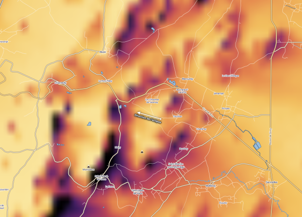 Une carte permettant de visualiser exactement depuis votre position le taux d'observation de l'éclipse ce mercredi 