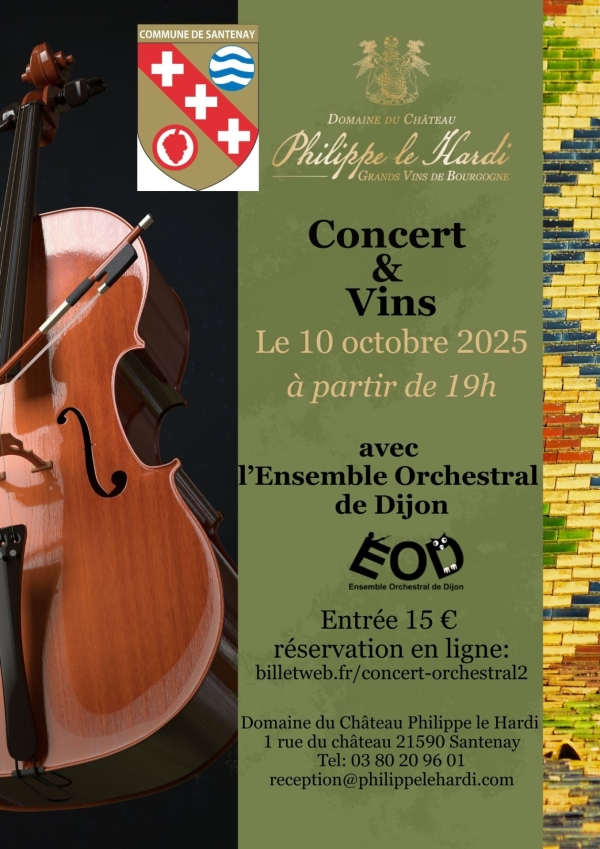 Concert&vins le 10 octobre au Domaine du château de Philippe le Hardi 