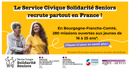 Le Service Civique Solidarité Seniors recrute des jeunes en Bourgogne-Franche-Comté
