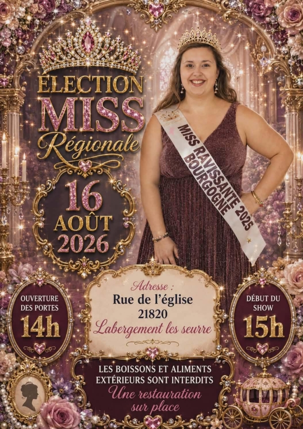 Election Miss Ravissante Bourgogne 2026 ce dimanche à Labergement-les-Suerre 