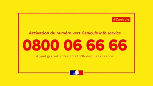 CANICULE - Le numéro vert  0800 06 66 66 est activé depuis la fin juillet 