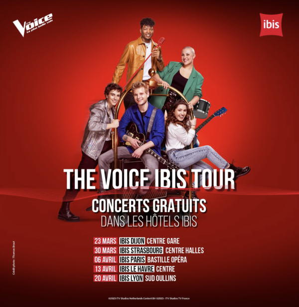 Tournée ibis à Dijon The Voice Tour 2023 : ibis dévoile les 5 talents participants de la tournée 2023 !