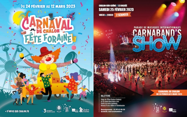 Tout le programme du Carnaval de Chalon/Saône qui aura lieu du 24 février au 5 mars avec une fête foraine prolongée jusqu’au 12 mars ! 