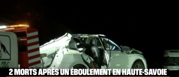 Deux morts dans un éboulement en Haute-Savoie  alors que le véhicule circulait en contre-bas d'une paroi rocheuse 