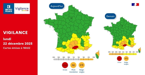 L'Hérault placé en vigilance rouge aux "crues"