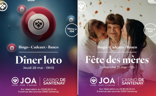 Casino JOA de Santenay : la fin du mois de mai s’annonce résolument festive, conviviale… et pleine de surprises ! 